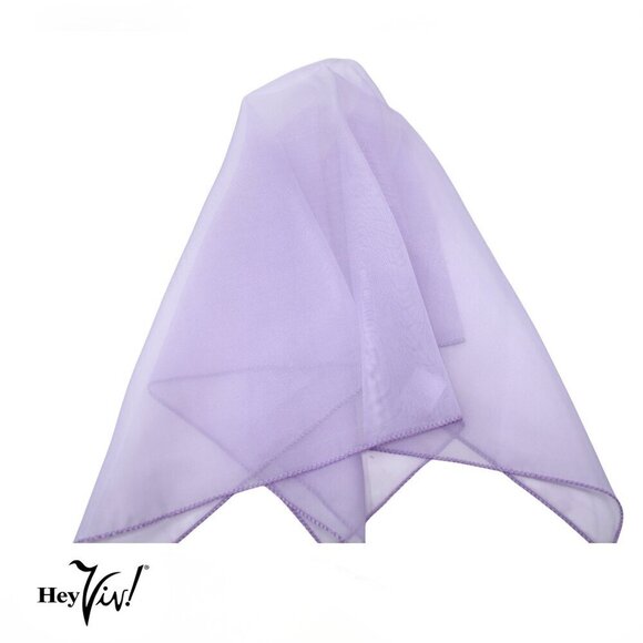Lilac Sheer Chiffon Scarf 50s Style for Head Neck  21" Square - Hey Viv - Picture 6 of 8